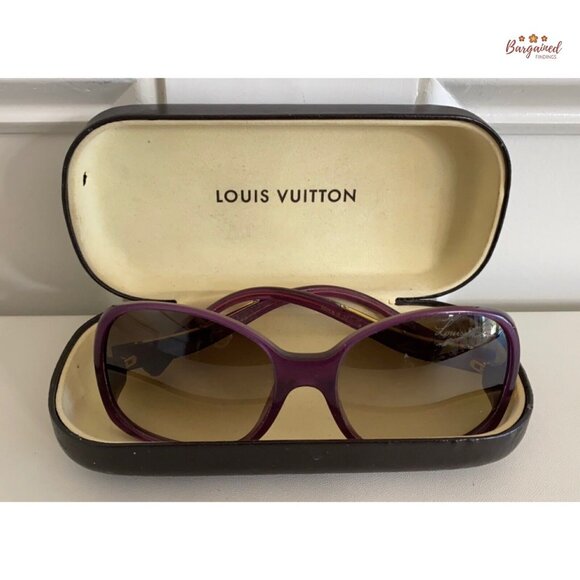 Authentic LOUIS VUITTON Violet Glitter Oversized Square Gina Sunglasses - Z0533W - Picture 11 of 12